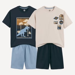 Lot de 2 pyjashorts, en jersey, motifs dinosaures LA REDOUTE COLLECTIONS image