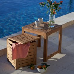 Tabouret et coffre de rangement acacia, Garden LA REDOUTE INTERIEURS image