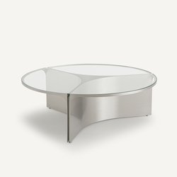 Mesa de centro de cristal y metal, modelo grande, Gira AM.PM image