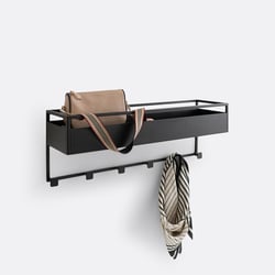 Miva Coat Hook Shelf with 6 Steel Metal Hooks LA REDOUTE INTERIEURS image