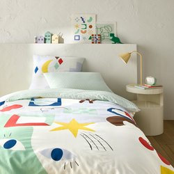 Conjunto de cama em 50% algodão reciclado, fronha quadrada, Olias LA REDOUTE INTERIEURS image