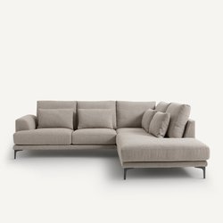 Rechtse hoekbank met leuning van getextureerd viscose Marsile AM.PM image