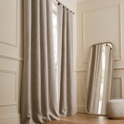 Rideau lin lavé occultant, passants cuir, Private AM.PM image