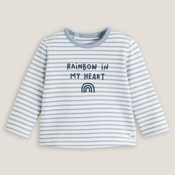 Gestreiftes Sweatshirt mit Rundhals, Druckknöpfe hinten LA REDOUTE COLLECTIONS image