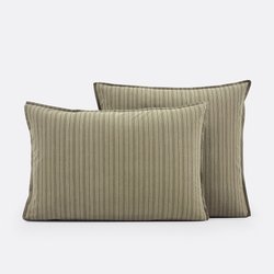 Monille Striped 100% Washed Cotton Pillowcase LA REDOUTE INTERIEURS image