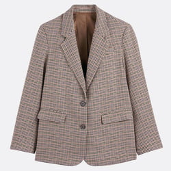 Blazer coupe droite à carreaux LA REDOUTE COLLECTIONS image