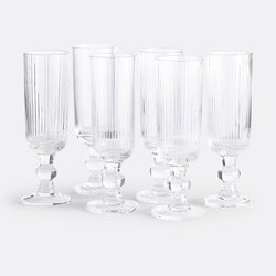 Set of 6 Ostri Textured Glass Champagne Flutes LA REDOUTE INTERIEURS image