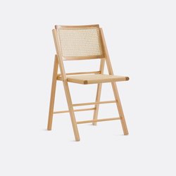 Chaise pliante hêtre et cannage, Rivia LA REDOUTE INTERIEURS image