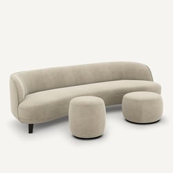 Reposapiés XL de terciopelo de lino, Rosebury, diseño de Emmanuel Gallina AM.PM X EMMANUEL GALLINA image