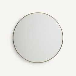 Caligone 80cm Diameter Aged Brass Round Mirror AM.PM image