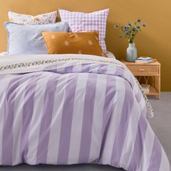 Tamori Violet Cotton Duvet Cover LA REDOUTE INTERIEURS image