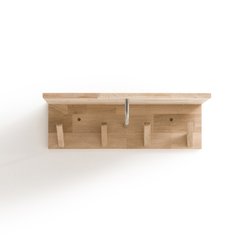 Вешалка/полка с 4 крючками SLOFIA, из светлого дуба LA REDOUTE INTERIEURS image