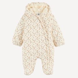 Buzo combinado con capucha, con forro de sherpa y estampado de flores LA REDOUTE COLLECTIONS image