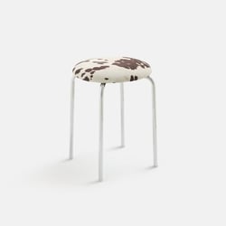 Tabouret, en chrome et tissu velours imprimé vache, AVINO LA REDOUTE INTERIEURS image
