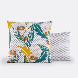 Martigues Floral 100% Cotton Percale 200 Thread Count Pillowcase LA REDOUTE INTERIEURS image