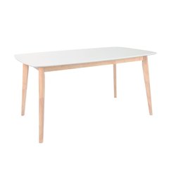 Table à manger design blanc et bois clair L120 cm LEENA MILIBOO image