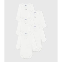 Pack of 5 Bodysuits with Long Sleeves PETIT BATEAU image