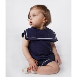 Ensemble 2 pièces en coton, détails marins PETIT BATEAU image