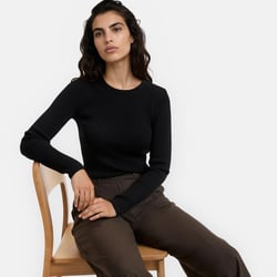 Camisola de gola redonda em malha ligeiramente canelada LA REDOUTE COLLECTIONS image