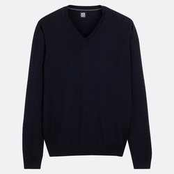 Pull col V en mérinos, made in Europe LA REDOUTE COLLECTIONS image