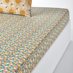 Jahia Graphic 100% Cotton Fitted Sheet LA REDOUTE INTERIEURS image