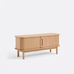 Meuble TV en frêne et plaqué, 2 portes coulissantes, largeur 120 cm, WAPONG LA REDOUTE INTERIEURS image