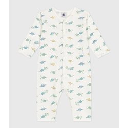Dinosaur Print Cotton Sleepsuit Without Feet PETIT BATEAU image
