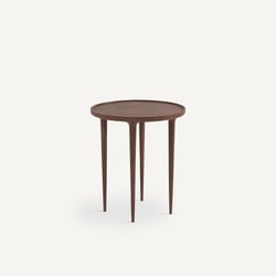 Table basse noyer massif, pieds fuselés, diamètre 44 cm, MAGOSIA AM.PM image