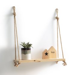 Etagère murale en pin et sisal L60 cm, Maréo LA REDOUTE INTERIEURS image