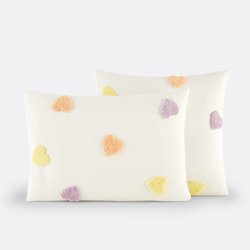 Jodie Tufted Heart 100% Cotton Pillowcase LA REDOUTE INTERIEURS image