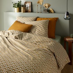 Caletta cotton duvet cover set with square pillowcase LA REDOUTE INTERIEURS image