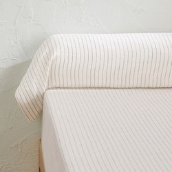 Linot Striped 100% Washed Linen Bolster Case LA REDOUTE INTERIEURS image