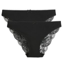 Lot de 2 slips en dentelle LA REDOUTE COLLECTIONS image