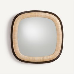 Miroir carré en rotin bicolore, hauteur 91 cm, MAE AM.PM image
