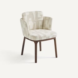 Silla de comedor, en nogal y tejido jacquard, JABOTE AM.PM image