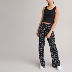 Брюки широкие струящиеся с принтом "цветы" LA REDOUTE COLLECTIONS image
