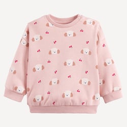 Sweat col rond, imprimé chiens et cerises, en molleton LA REDOUTE COLLECTIONS image