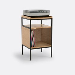 Meuble vinyles chêne et métal acier L48 cm, Volga LA REDOUTE INTERIEURS image