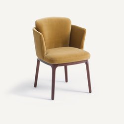 Fauteuil de table noyer et velours, Jabote AM.PM image