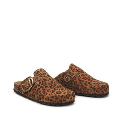 Mules sabots en cuir imprimé léopard LA REDOUTE COLLECTIONS image