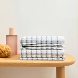 Set of 3 Tifli Rayé Cotton Honeycomb Face Towels LA REDOUTE INTERIEURS image