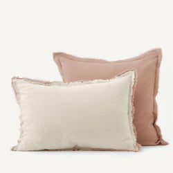 Alhanasia Washed Linen Pillowcase with Double Fringe AM.PM image