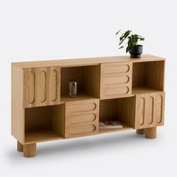 Шкаф книжный низкий из дуба, ширина — 165 см, Cannelo LA REDOUTE INTERIEURS image