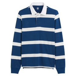 Polo in cotone bio maniche lunghe a righe LA REDOUTE COLLECTIONS image