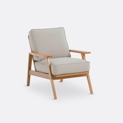 Vintage fauteuil in eik en katoen/linnen, Linna LA REDOUTE INTERIEURS image