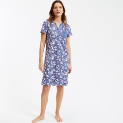 Printed Cotton Nightshirt with Short Sleeves ANNE WEYBURN image