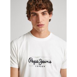T-shirt slim manches courtes à logo imprimé PEPE JEANS image