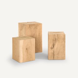 Merlin Solid Oak Block Side Table AM.PM image