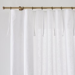 Gordijn in halflinnen afgewerkt met strikjes en oogjes, Lincot LA REDOUTE INTERIEURS image