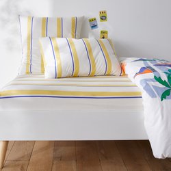 Labhar Child's Washed Cotton Fitted Sheet with 25cm Flap LA REDOUTE INTERIEURS image